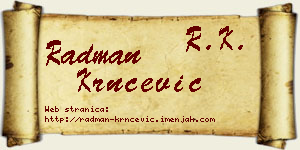 Radman Krnčević vizit kartica